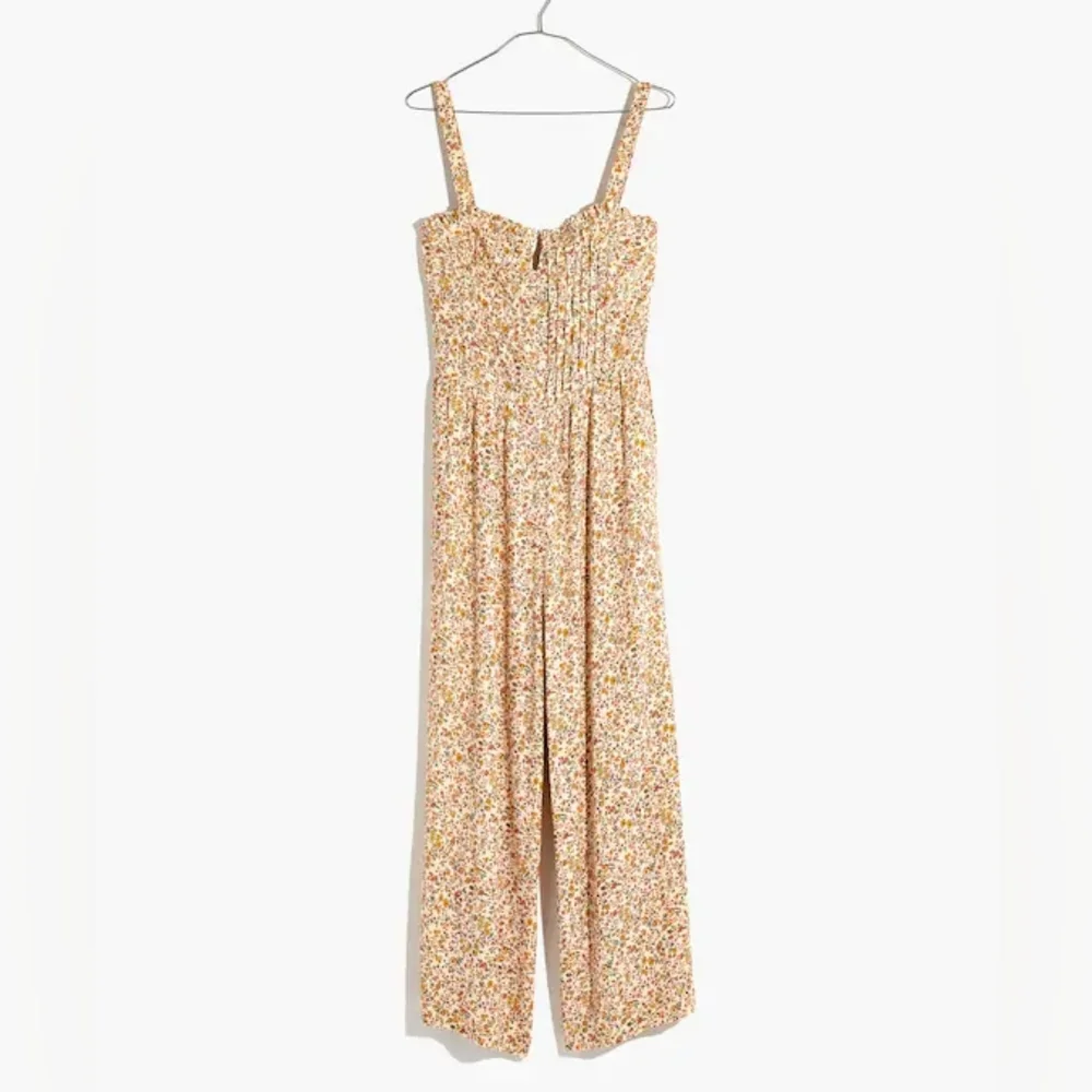 Madewell Pintuck Cami Jumpsuit in Blossoming Vines Floral Wide Leg - 8 - Picture 4 of 16
